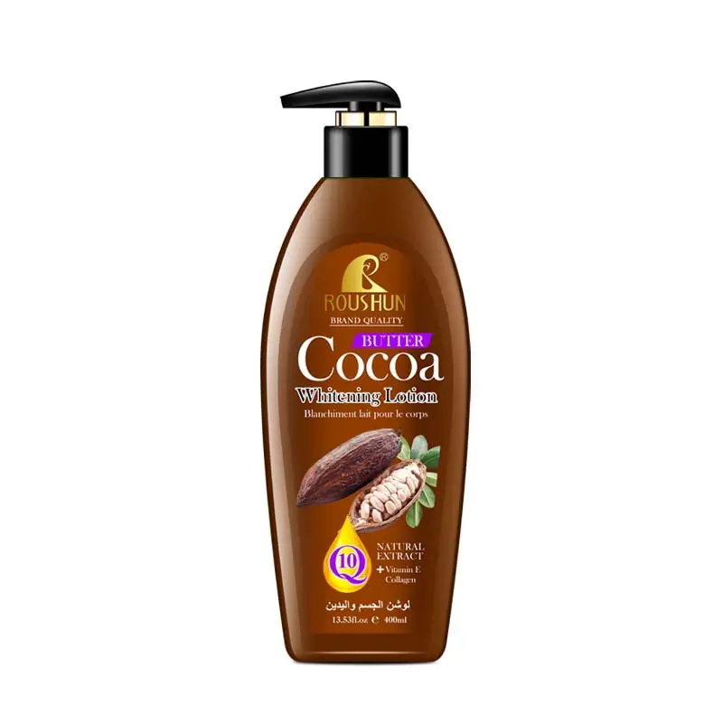 Лосьон для тела ROUSHUN с какао-маслом для женщин, кокосовый витамин е и коллаген, увлажняющий лосьон для тела, натуральный экстракт