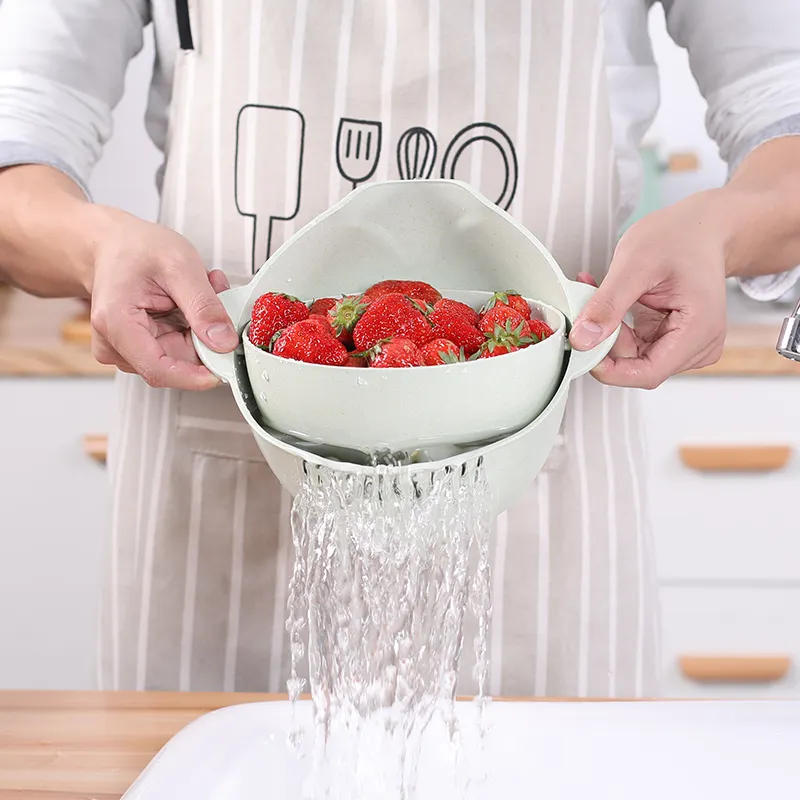 2 In 1 Fancy Kitchen Sink Colander With Container Set / Good Quality Strainer Colander