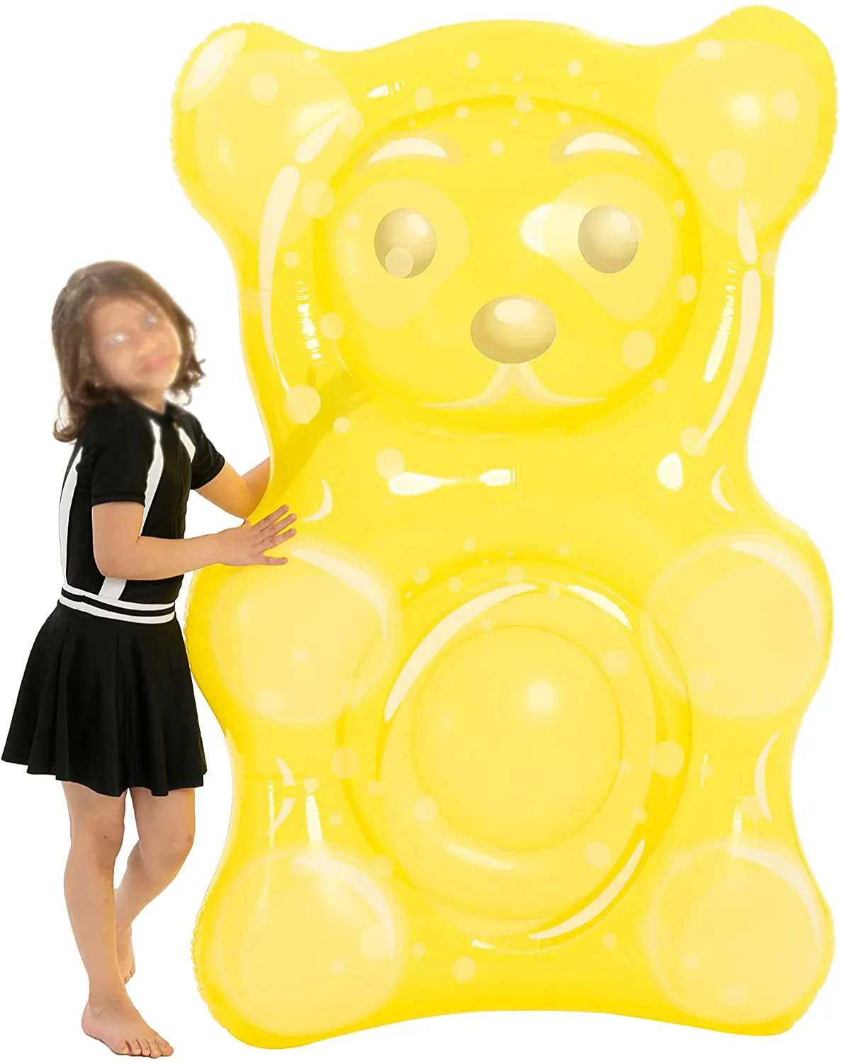 60" Inflatable Gummy Bear Pool Float Raft Cute Water Pool Toy water play for garden and beach for Kids and Toddlers Pool