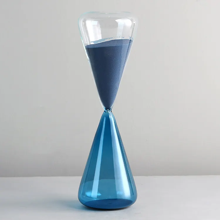 Modern Art Home Decoration Creative Gift 30 Minutes Sand Timer Blue Glass Colored Hourglass