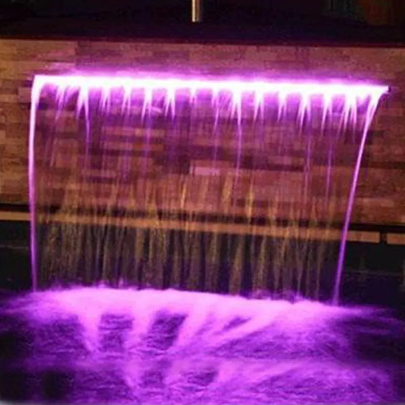 Wall hang fountain led artificial waterfall with rock stone