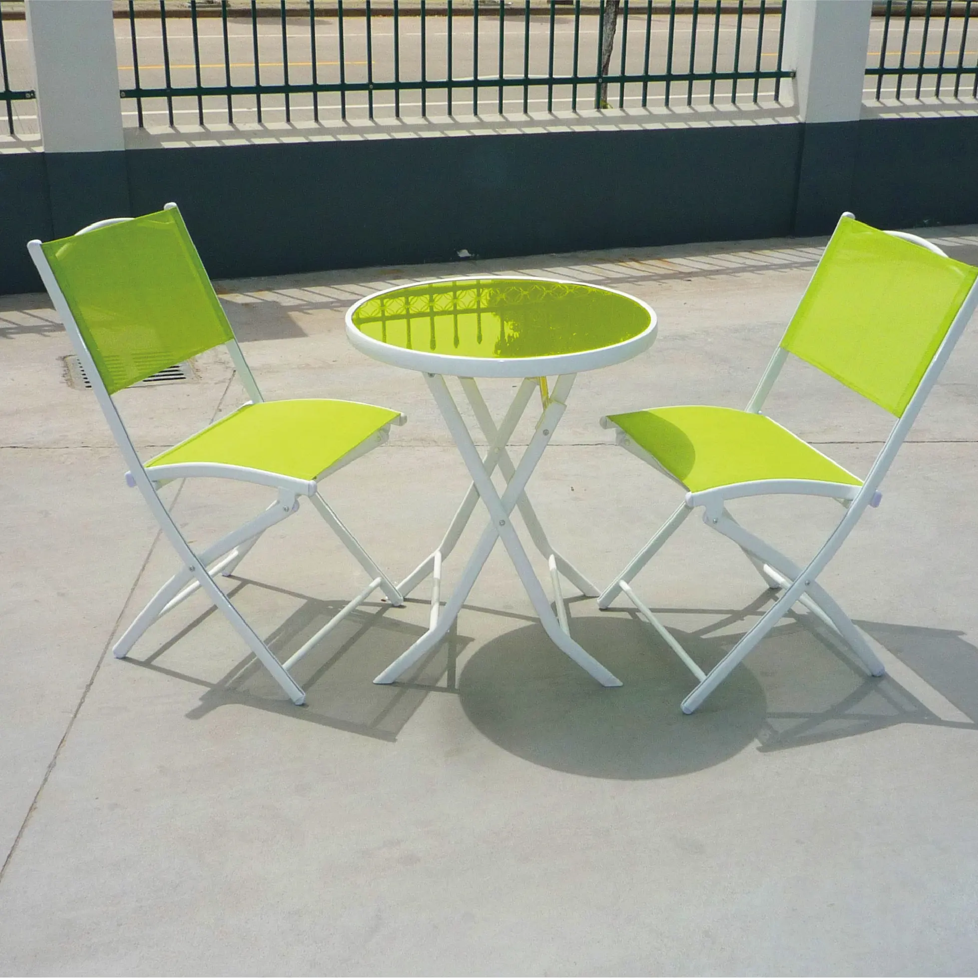 Good ODM Customized Color Outdoor Steel Folding Chairs Table Set