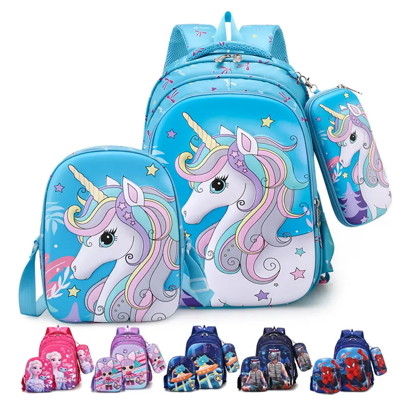 2021 начальной школы рюкзак, комплект одежды из 3 предметов, принт с героями мультфильмов рюкзак из материала EVA набор Школьный рюкзак для детей