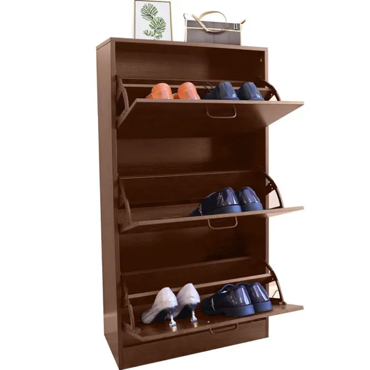 Shoe Cabinet For Entrance. Modern Shoe Cabinet With 3 Drawer Doors. The Corridor Can Hold 24 Pairs Of Shoes.