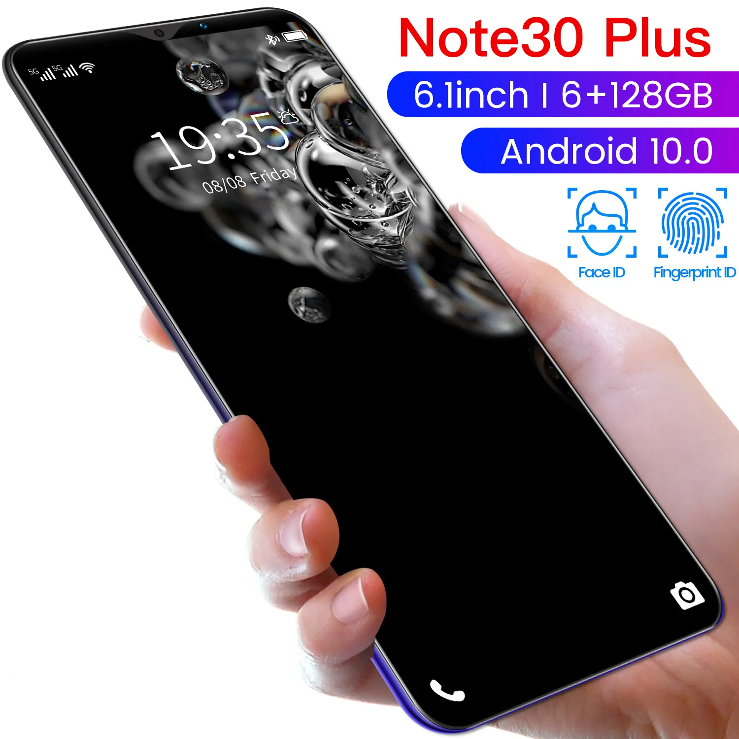 Смартфон Note30 Plus, 5G, 10 ядер, 6,1 дюйма, 6 + 128 ГБ, android 10,0