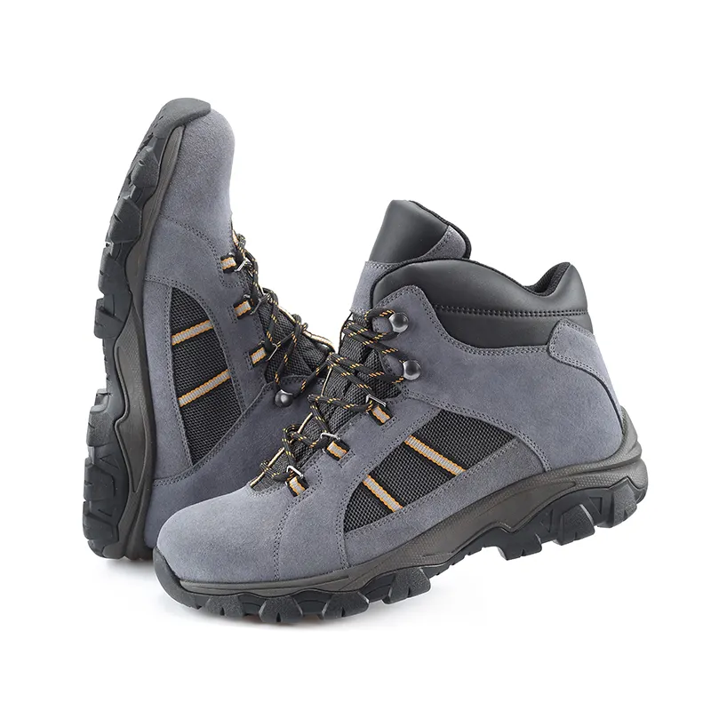 2021 OEM Wholesale High Rubber Anti-slip Mountain Hiking Shoes Waterproof 0utdoor Men Suede Leather Rubber