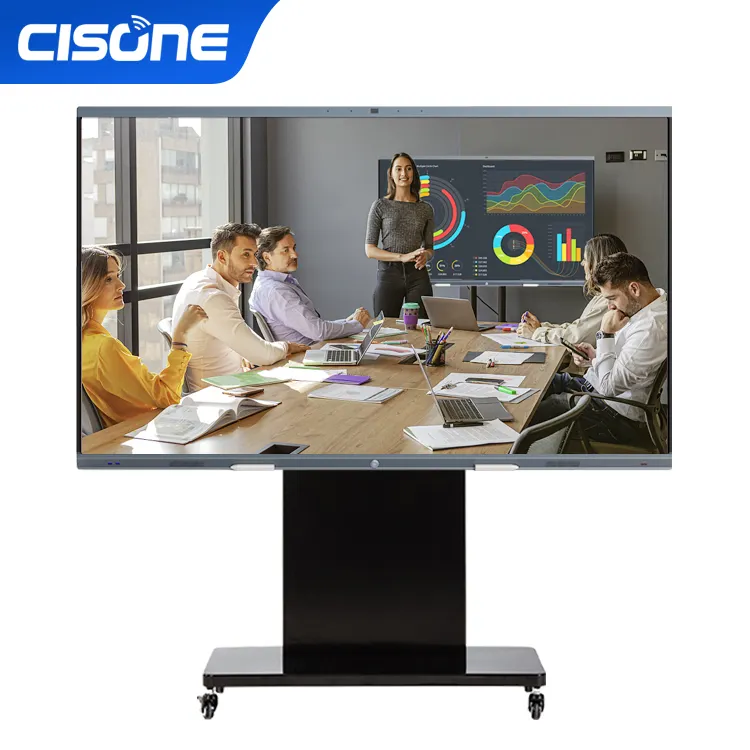 OEM CISONE 65 interactive touch screen 4k built in camera active board classroom android touch screen class online education