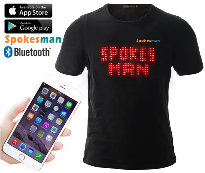 wholesale China werable wireless custom flash Programmable led t shirt