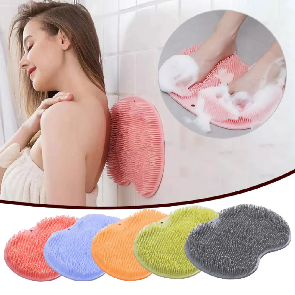 Bathroom  Back Scrub massage easy to Clean Tool Sponge Removal Belt exfoliating silicone Brush bath body Shower scrubber