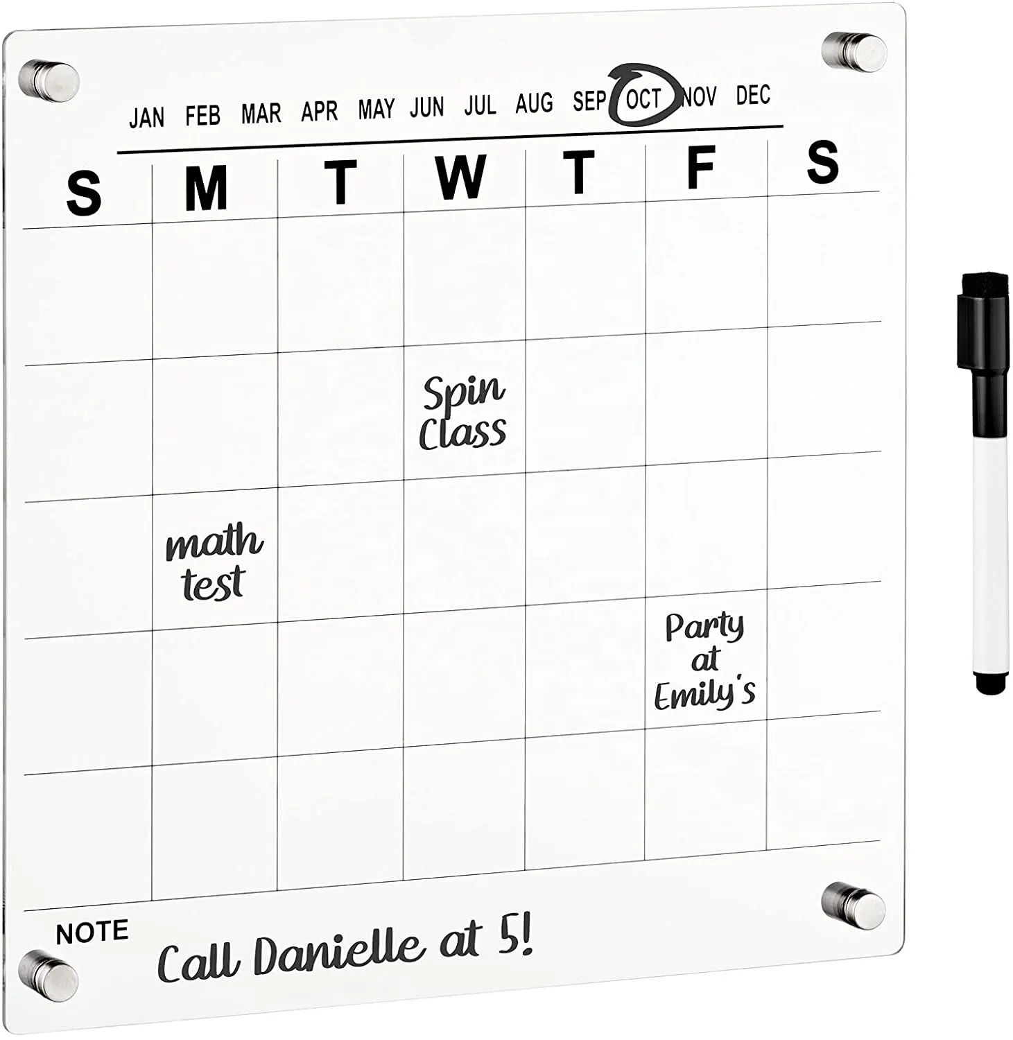 Factory customized high-quality reusable calendar wall transparent acrylic calendar