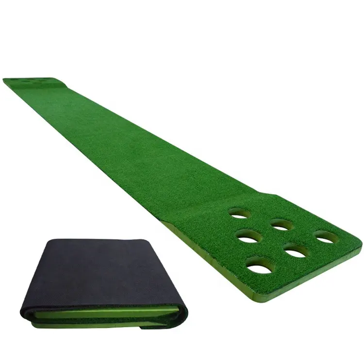 Factory OEM Golf Putting Green Game Mat With 2 Putters 4 Golf Balls And 1 Portable Bag For Indoor Outdoor Backyard Party Home