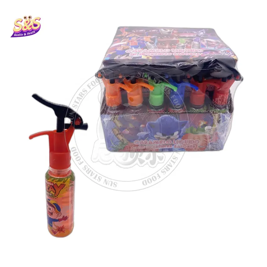 Wholesale Fire Extinguisher Shape Multicolor Fruity Spray Liquid Candy