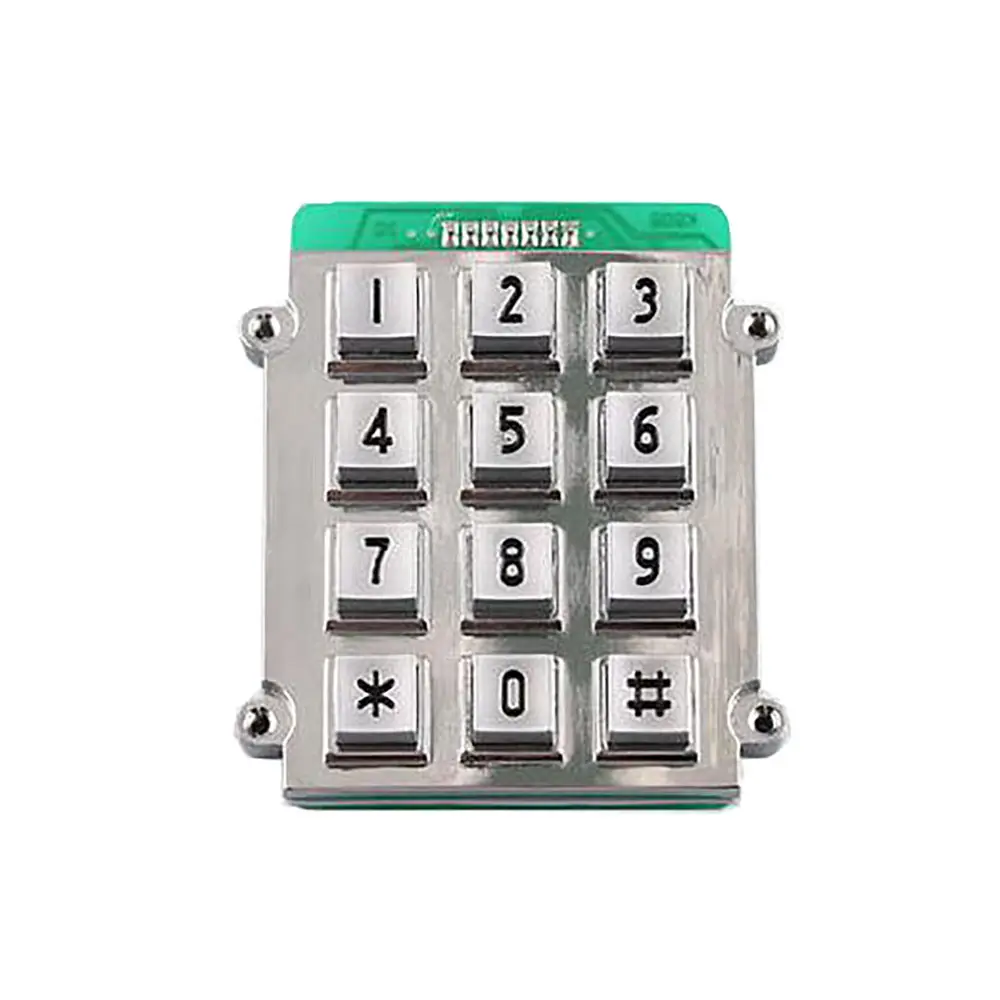 industrial 3*4 12 keys digital backlight Zinc alloy Metal Keypad for Access Control System