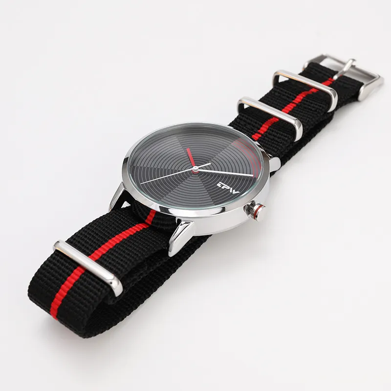 Custom Logo Simple Minimalist Mens Wrist Quartz nylon sports bracelet analog oem mens Customized watch