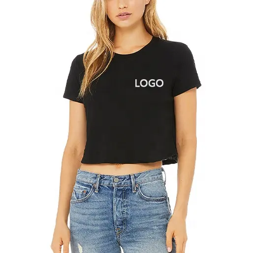 Wholesale Latest Ladies Short Sleeve Crop Top T-shirts Women