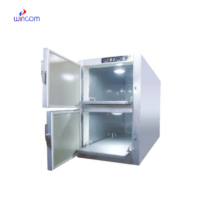 2 layers Stainless Steel factory supply funeral Medical Mortuary refrigerator dead bodies Freezer