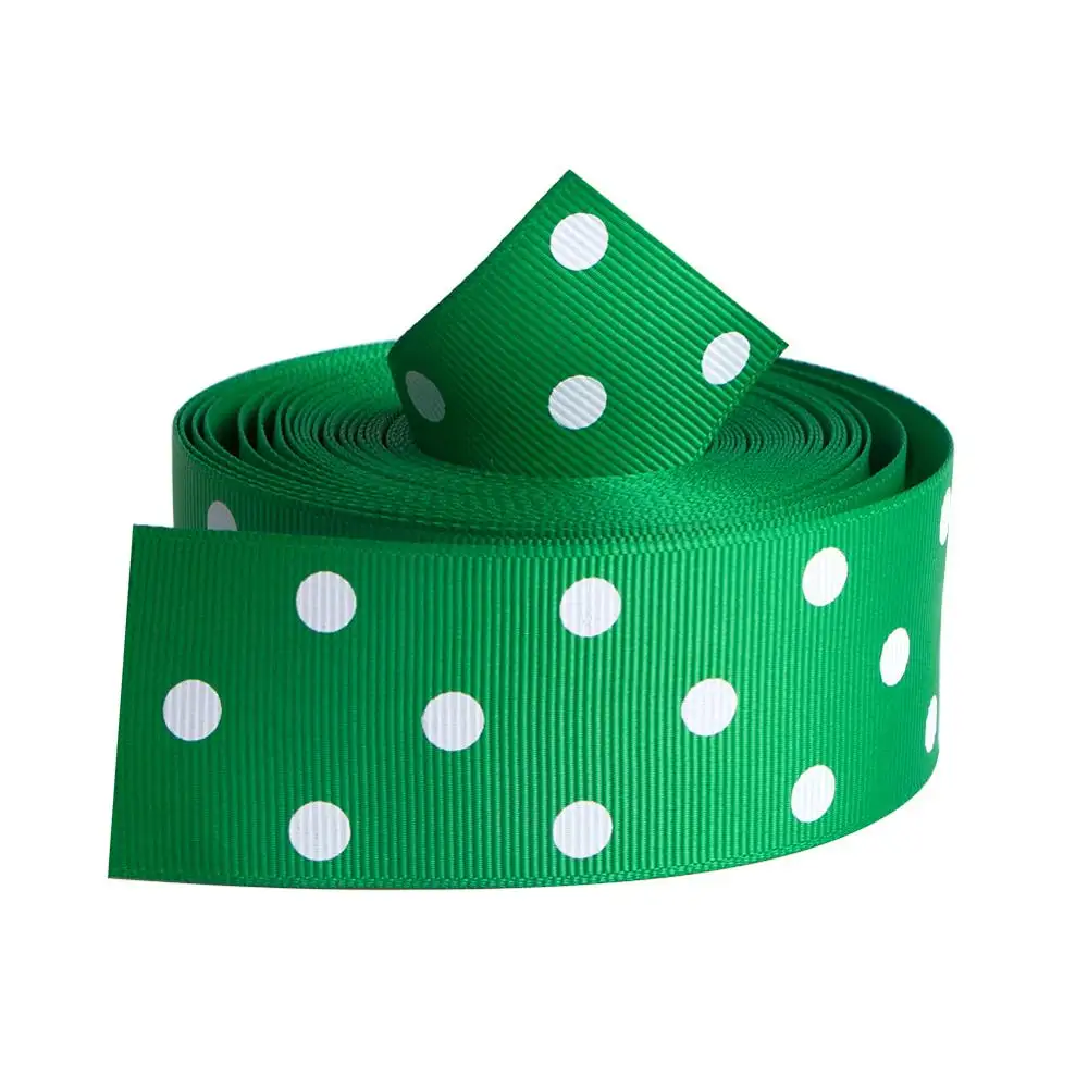 Wholesale polyester dots grosgrain ribbon print  for decoration