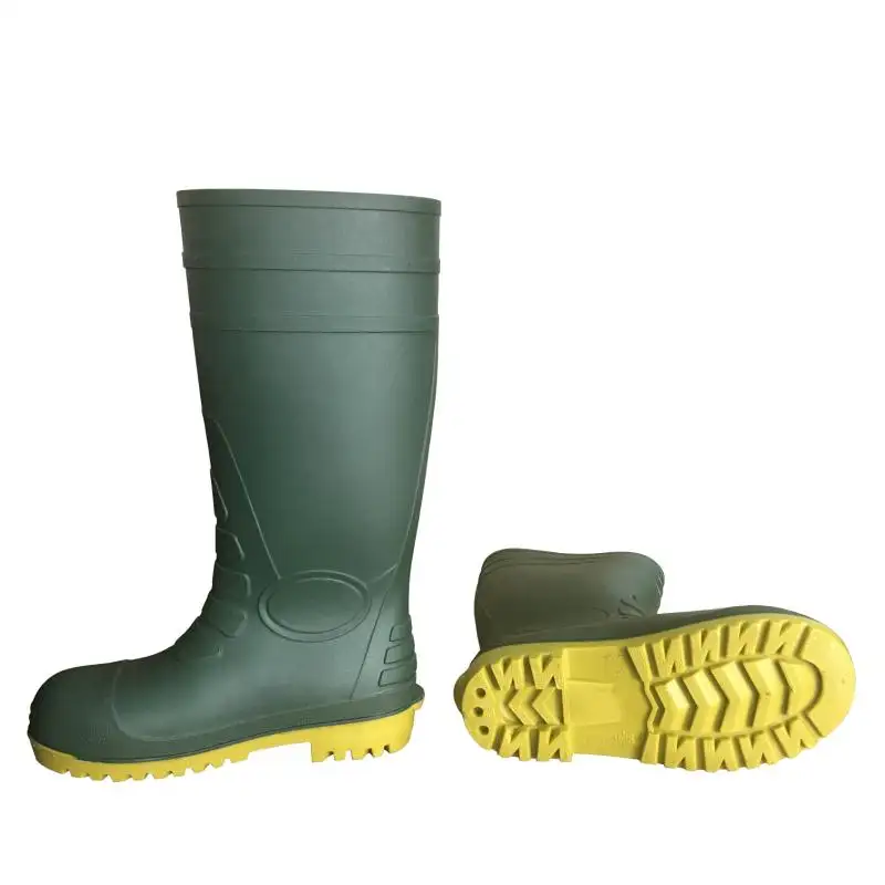 Factory cheap protective PVC chemical anti-slip safety work mining boots unisex agriculture farming rain boots shoes