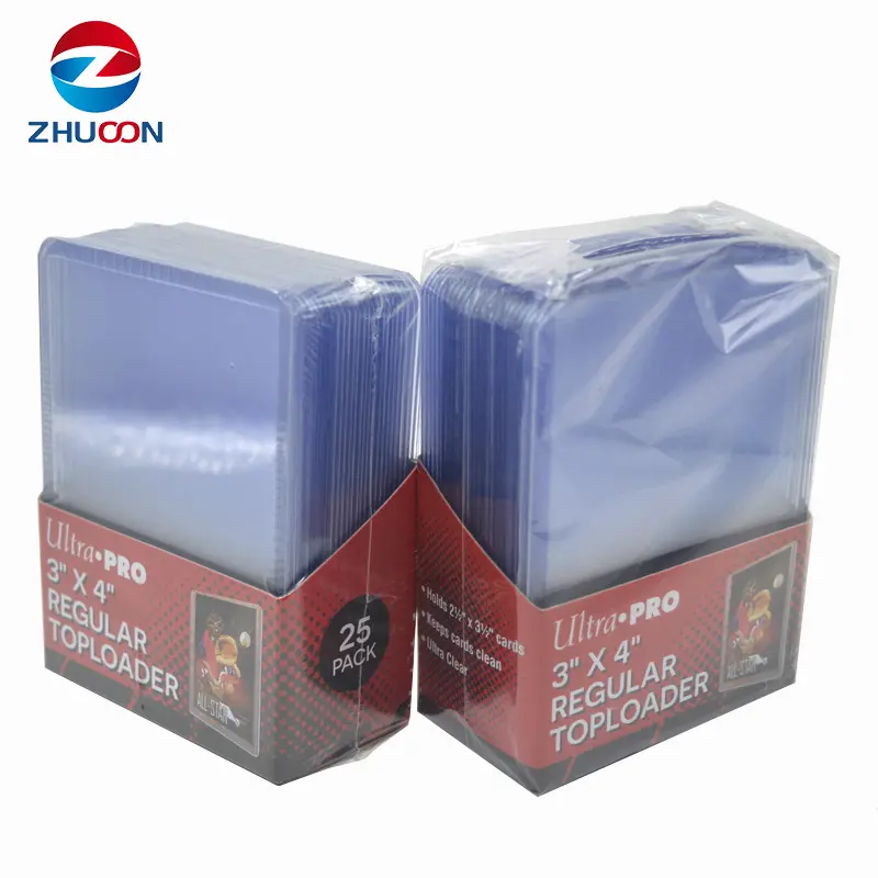 Hot sale 35PT 3''x4'' toploader basketball game card holder Vertical Clear Pvc card Sleeves