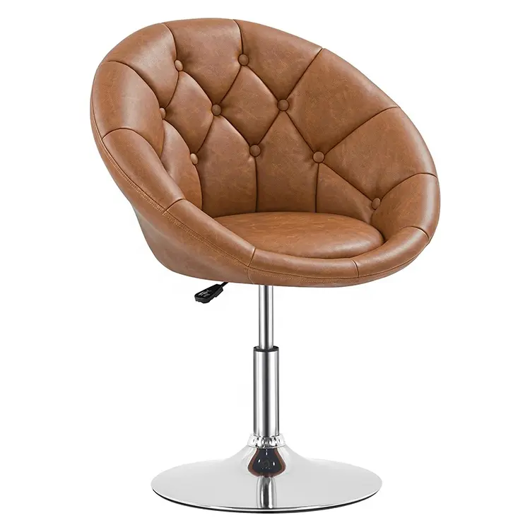 Роскошный модный минималистичный стул для отдыха с металлической ножкой, обеденный стул, вращающийся коричневый стул для парикмахерской, гостиной, со спинкой