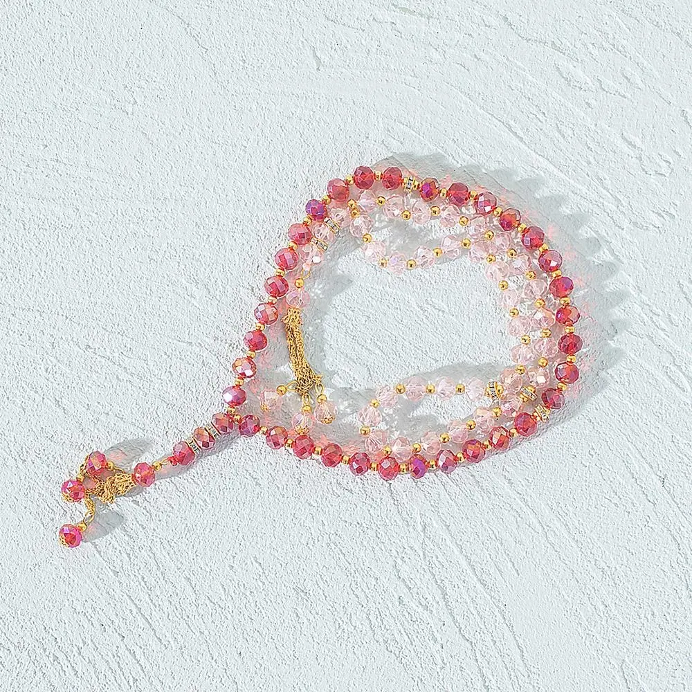 LONGWIN 8mm cheap crystal islamic rosary  muslim Tasbih glass Beads for souvenir crystal prayer beads