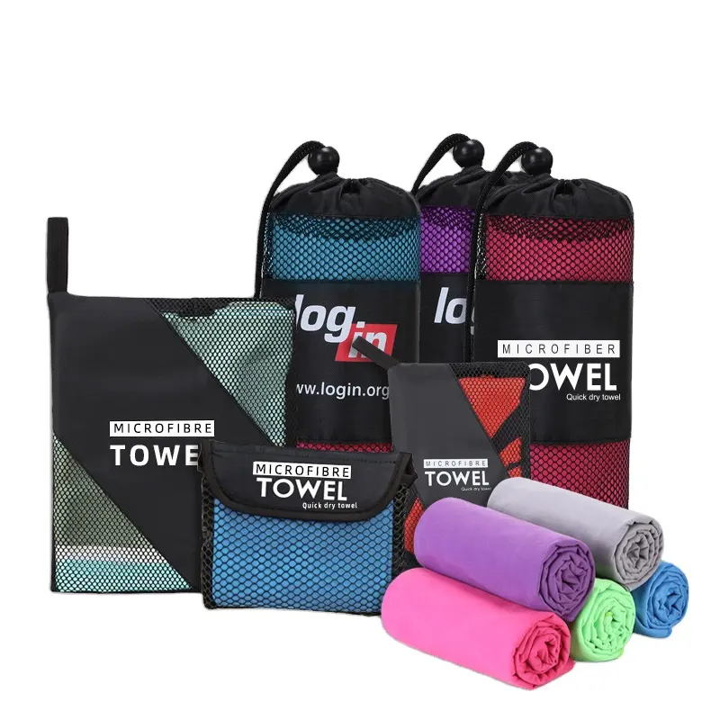 wholesale sweat absorbing printed microfiber sport fitness towel custom gym towel