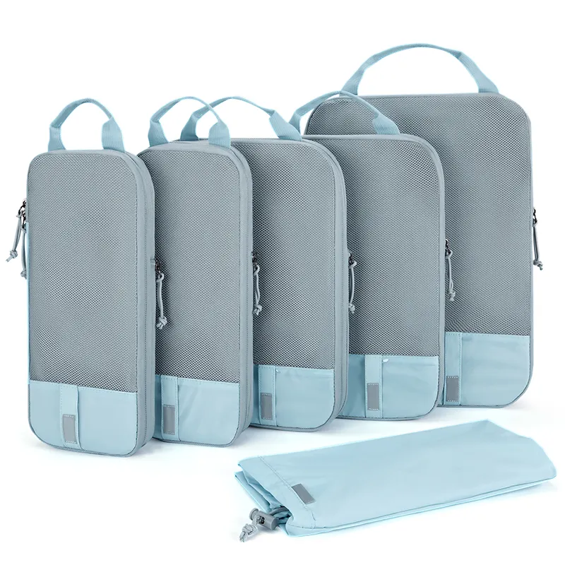 Worthfind индивидуальные расширяемые дорожные кубики для багажа, 6 комплектов компрессионных упаковочных кубиков, органайзер, сумка для чемодана