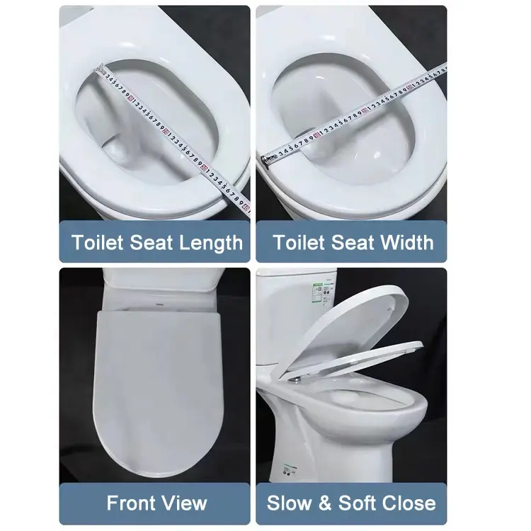 HI8384S Toilet Universal U-shape Lid Seat Cover PP Plastic Seat Covers Slow Down Close Compatible For Toto Toilet