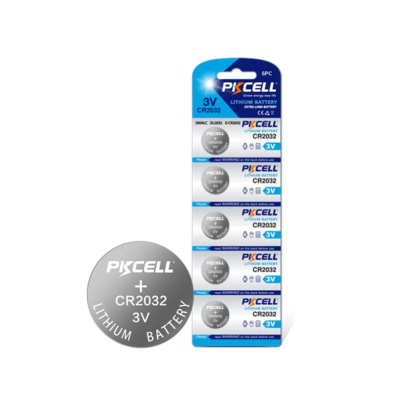 Pkcell Watch button cell lithium battery image 3v cr 2032 coin cell cases battery cr2032 lithium battery