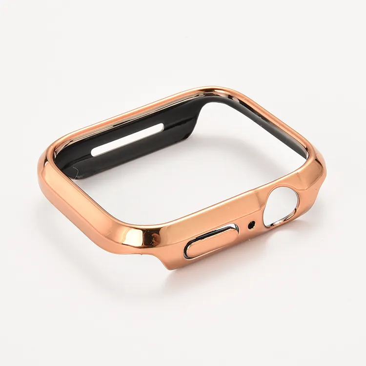 Anti-Scratch Watch Case 40MM 44MM Electroplating Hard PC Cover Case for Apple iWatch Case Rose Gold