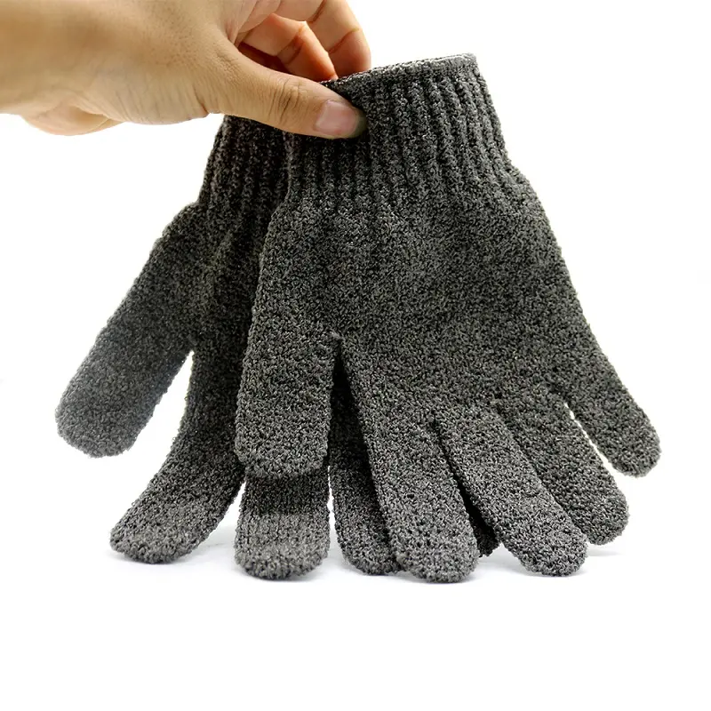 Bamboo Charcoal Bath Gloves Shower Body Scrubber guantes Exfolient En Soie Natural Fiber Exfoliating Gloves