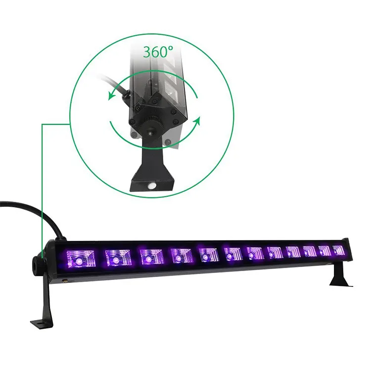УФ-светодиодная черная световая балка с 12 светодиодами x 3 Вт дискотеки