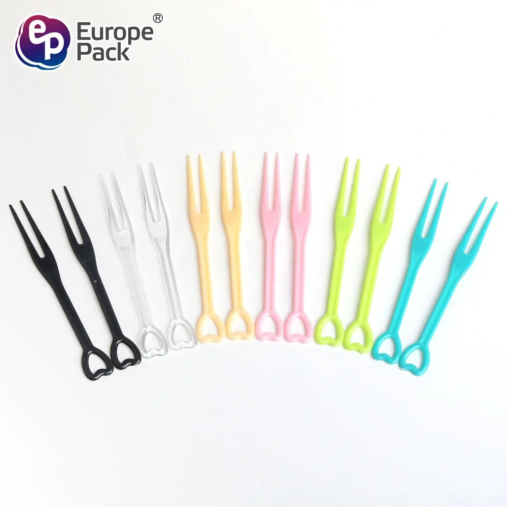 New arrival disposable colorful mini plastic cake dessert fruit fork