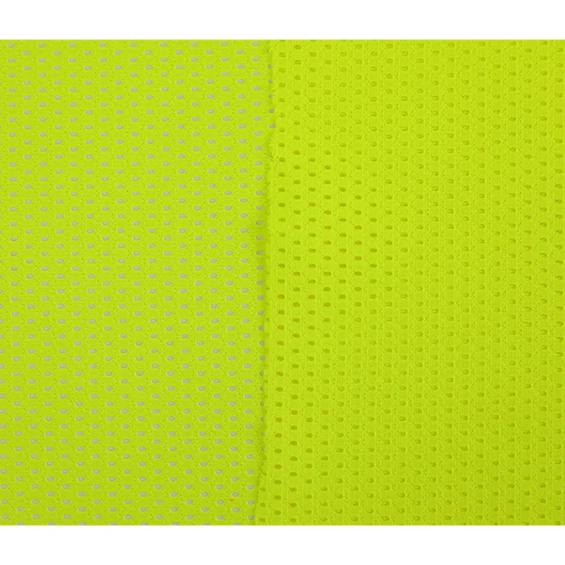 ry010 High Visibility Fluorescence Mass customization 5*1 mesh fabric 100% polyester fabric fluorescent yellow