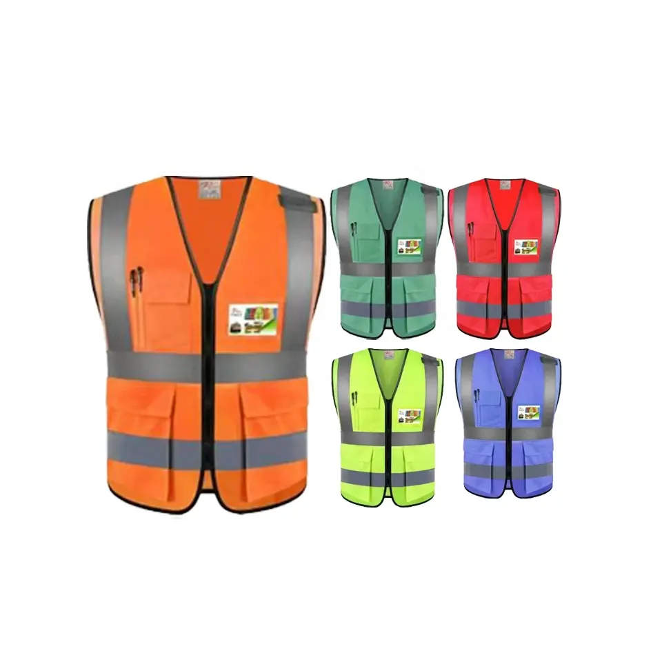 Chaleco reflectante veat colete laranja chalecos de seguridad plus size jackets safety vest chaleco reflectivo gilet antistatic