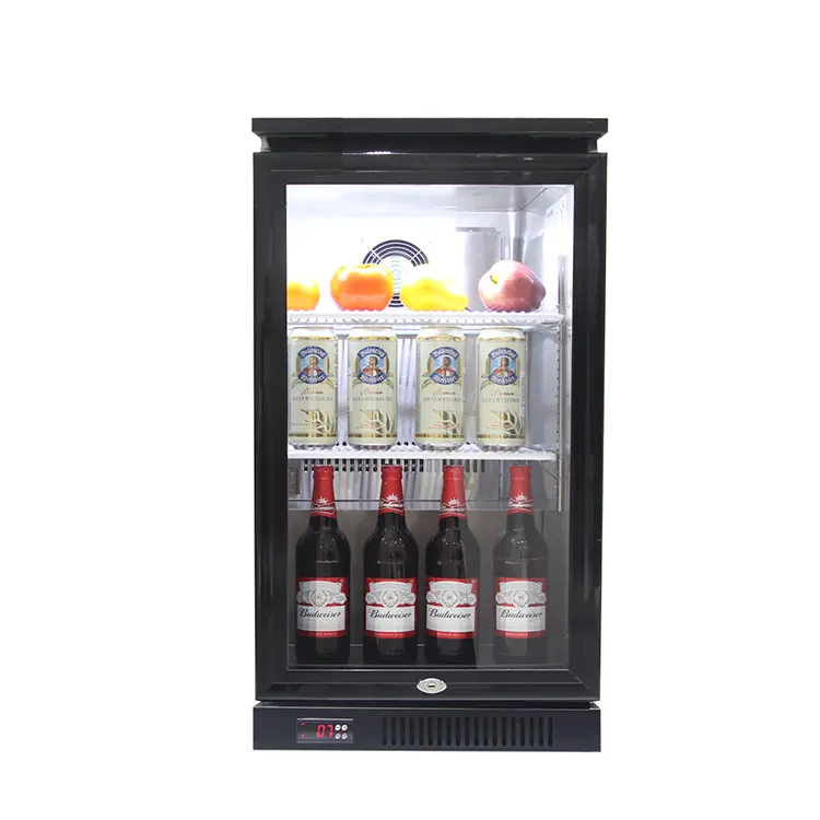 Hotel Commercial Bar Fridge Refrigeration Equipment 230L Glass Double Door Mini Bar Fridge