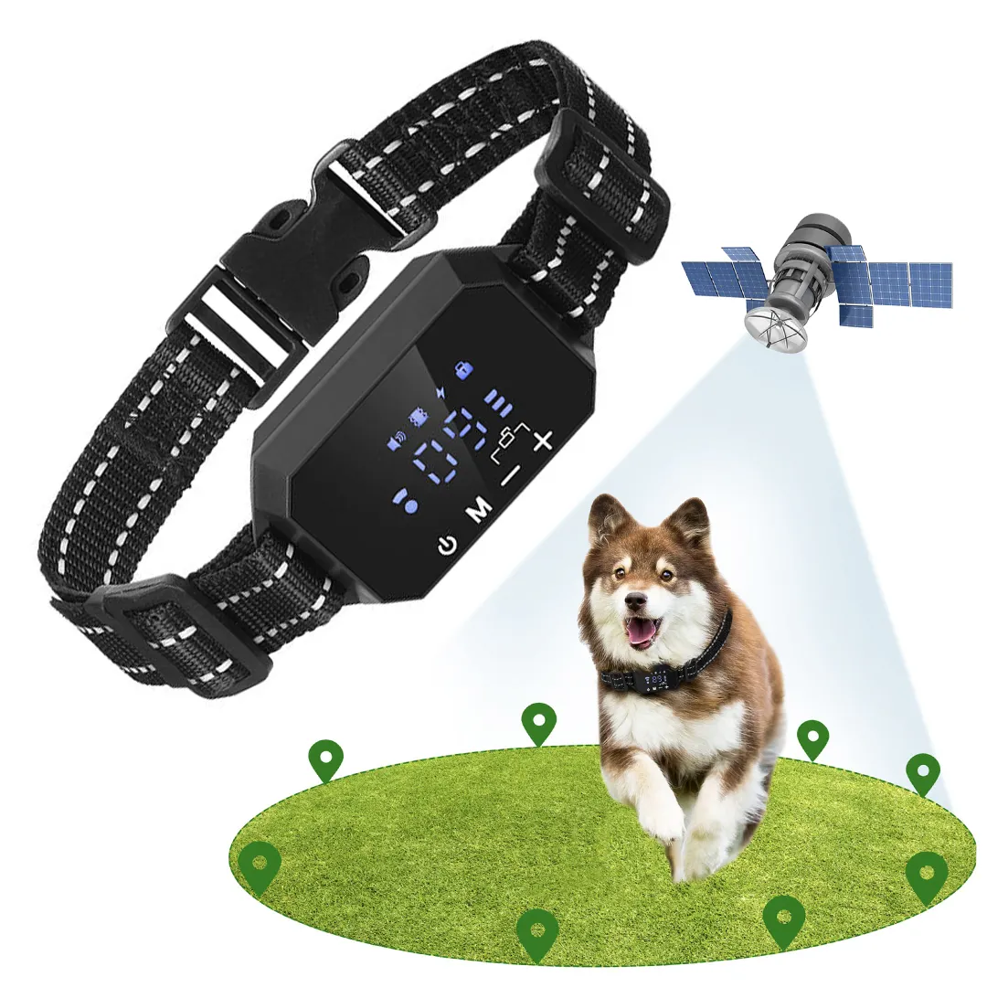 До 3280 футов беспроводной невидимый забор для домашних животных от GPS для большой собаки остановить лай тренировочный Регулируемый умный ошейник для собак электрошок