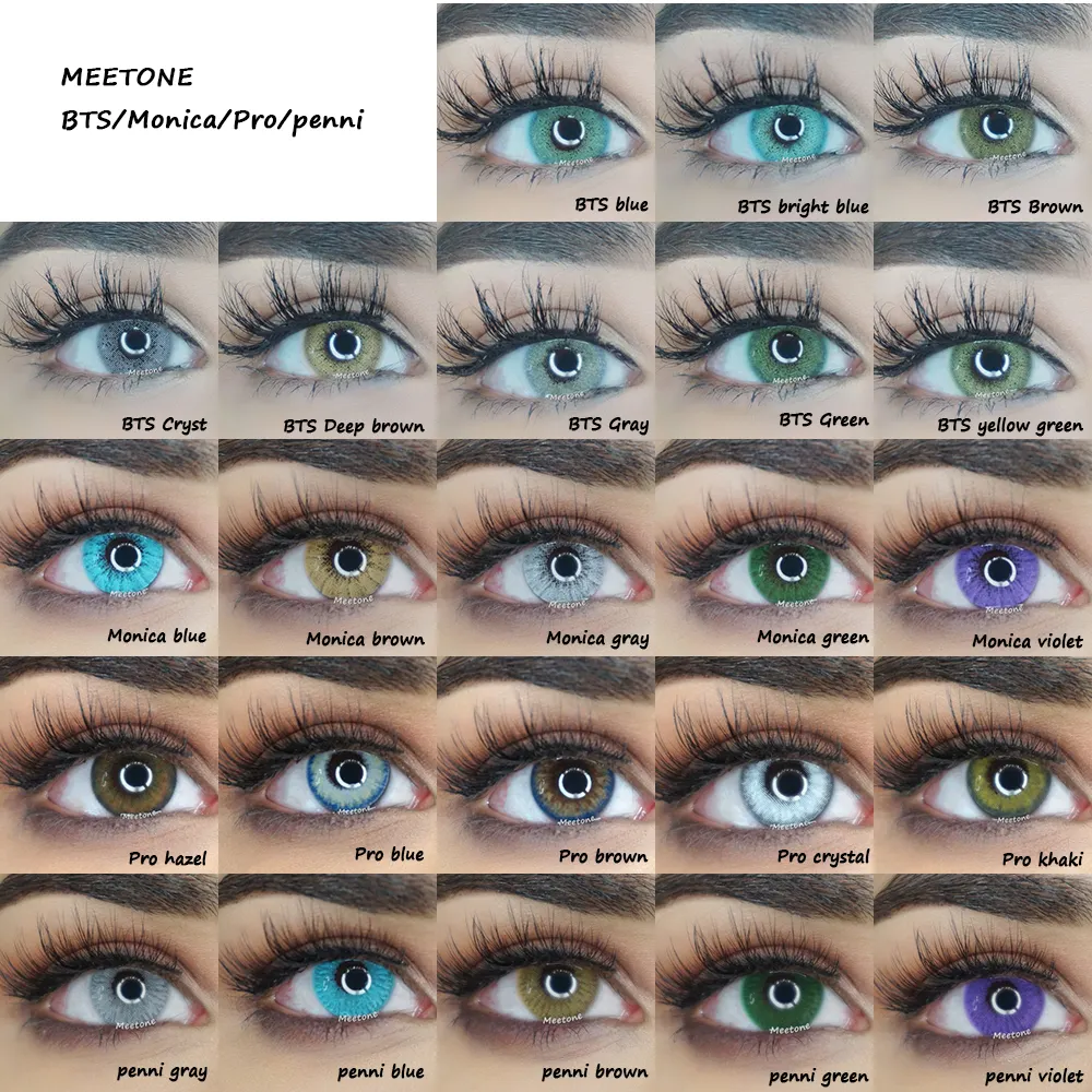 Фирменная торговая марка Meetone BTS Pro Пенни Моника, мягкие натуральные цветные контактные линзы, косметика, оптовая продажа цветных контактных линз