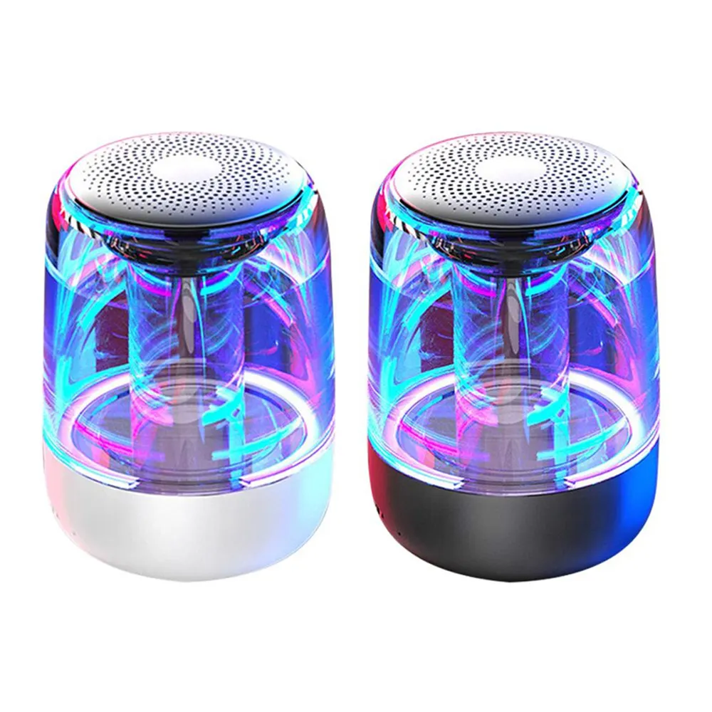 Hot Sale Portable Speaker Transparent LED Luminous Subwoofer 6D Surround HIFI Stereo TWS Wireless Speakers Home Theater System