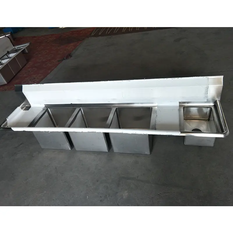 Unique Custom Made 304 Grade Stainless Steel Handmade 4 Compartment Kitchen Sink without Legs