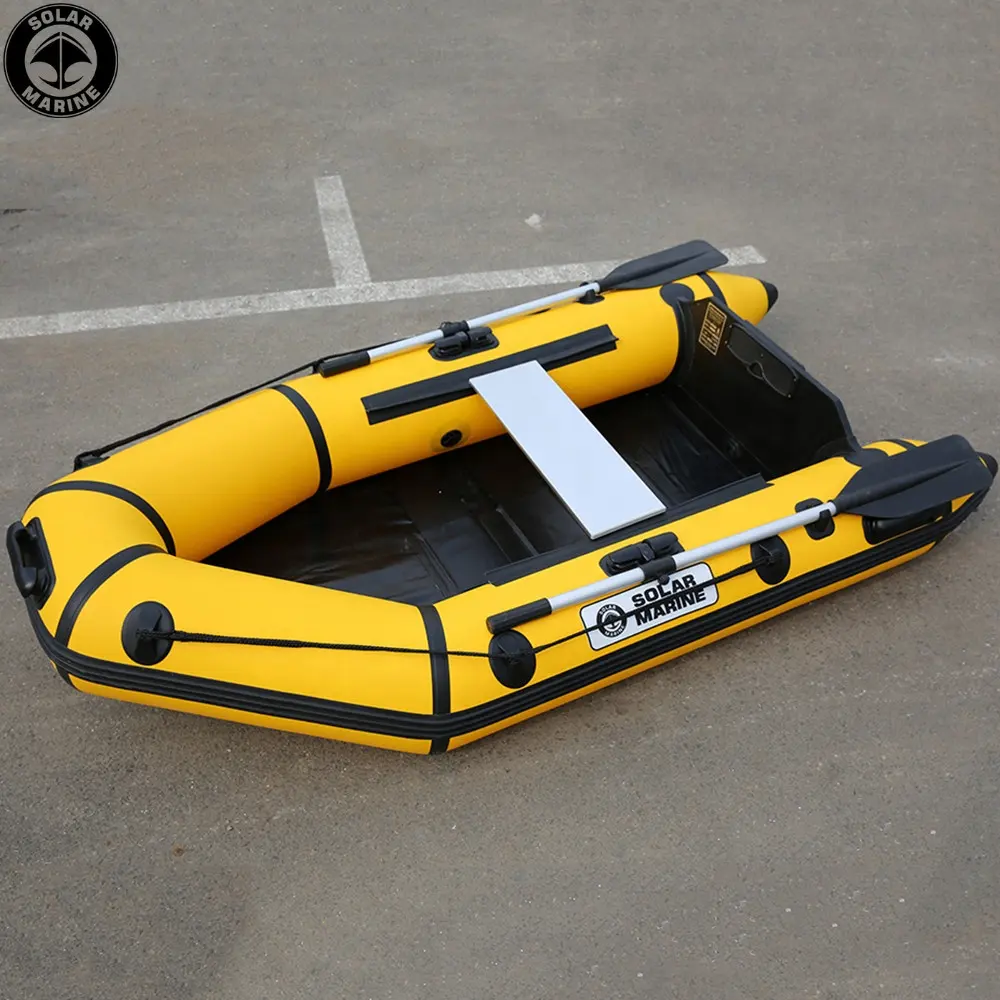 2.3M PVC Inflatable Assault Boat 3 Person Speed Kayak Fishing Canoe With Wooden Floor