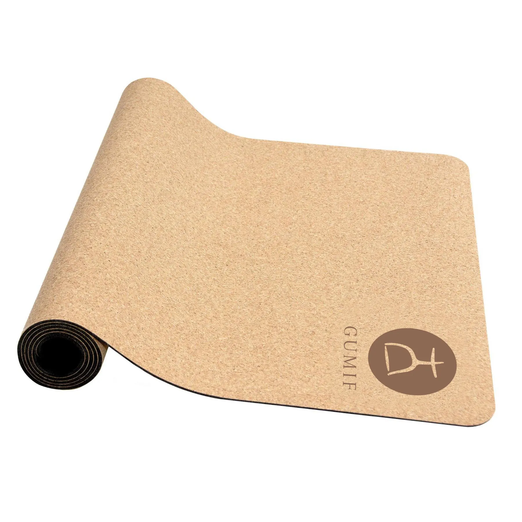 Low price Custom Eco-Friendly Non slip Natural 6mm Thick Set Laser engraving cork tpe/rubber yoga mat with high quality