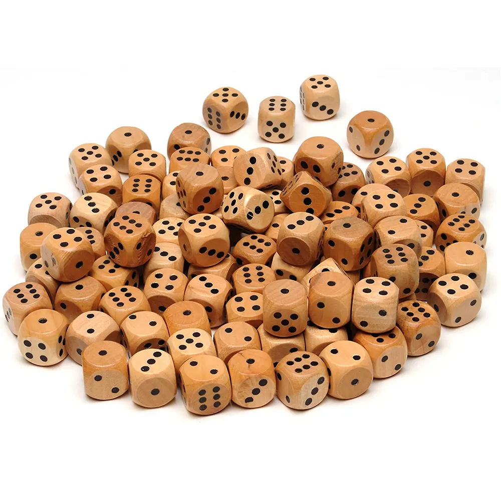 Деревянные кубики SamBlocks с закругленными углами-100 объемная упаковка винтажные настольные игральные кости