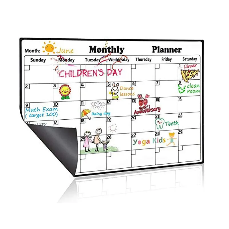 Ежемесячный планировщик, магнитный календарь для холодильника, большая белая доска, стираемый еды, планировщик, органайзер для офиса 16,9x11,8 дюймов