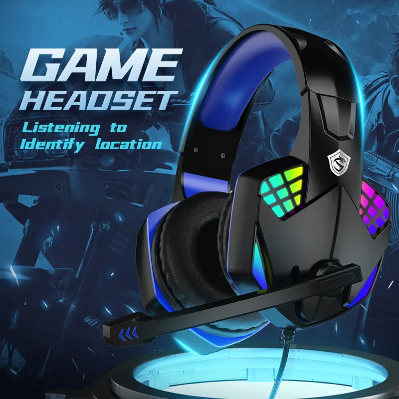 2.2 Meters Gaming Headset Game Wired Headphones With Microphone PC Stereo Bass Earphone For Computer PC Gamer