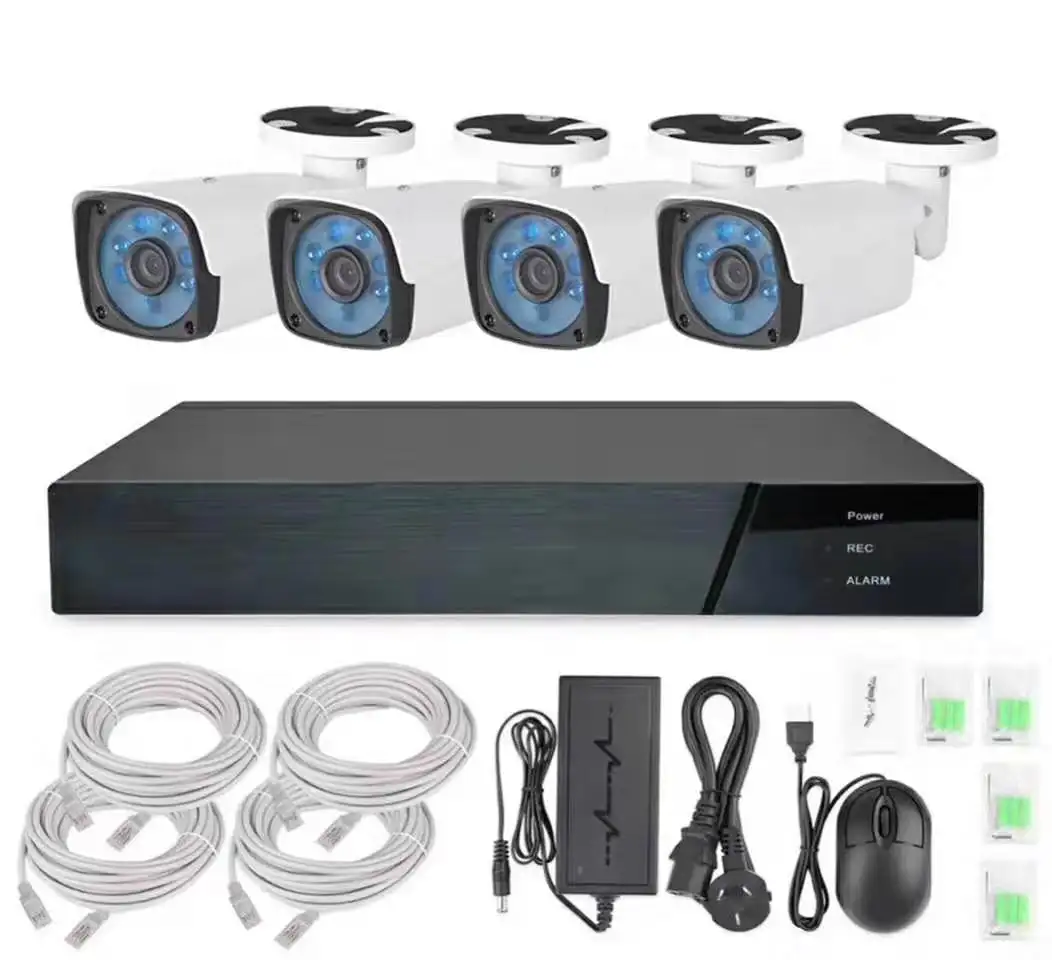Wholesale H.265 4CH 8Ch16CHCCTV POE NVR Kit 1080P 3MP 5MP P2P POE IP Camera Outdoor Security Camera System