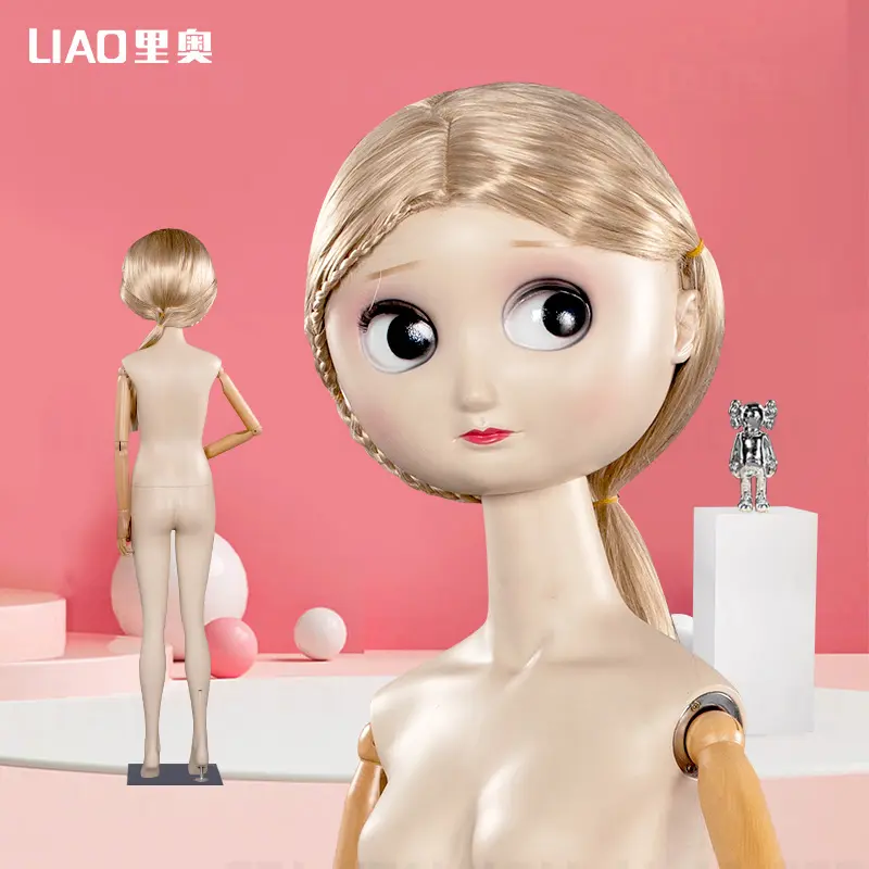 Модная индивидуальная большая голова с большими глазами кукла цвет кожи макияж женская модель реквизит мультяшная девушка манекены
