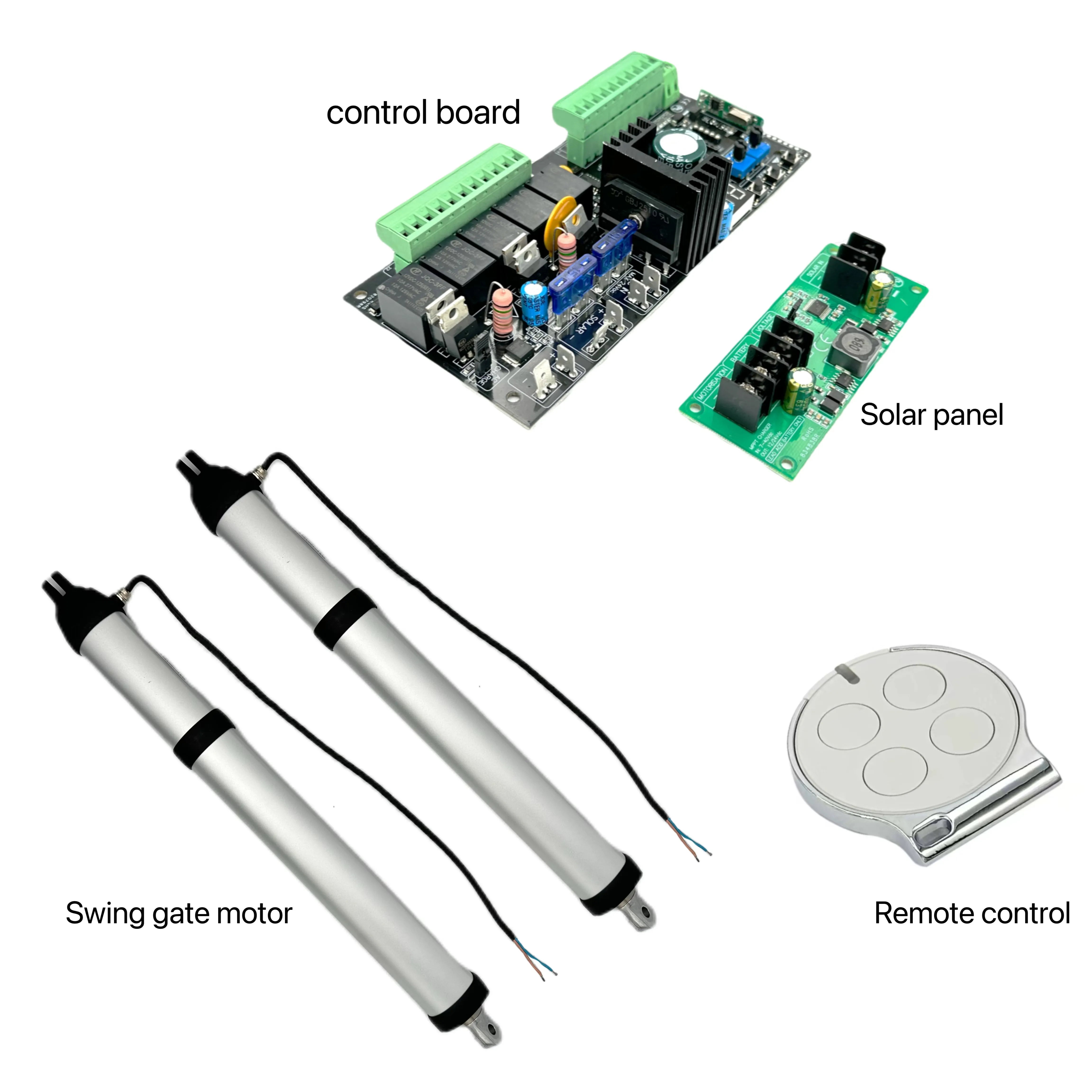 DC 12V 24V солнечная панель автоматическое двойное устройство открывания распашных ворот с дистанционным управлением