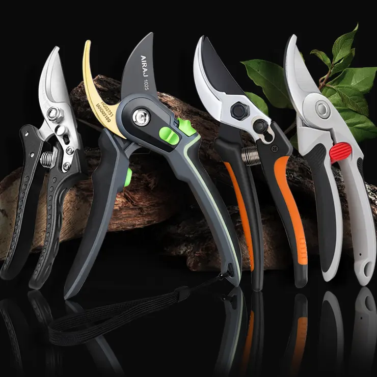 Wholesale Anti-slip Carbon Steel Hand Garden Cutting Tools Bypass Pruner Shearing Scissors Gardening Pruning Shears