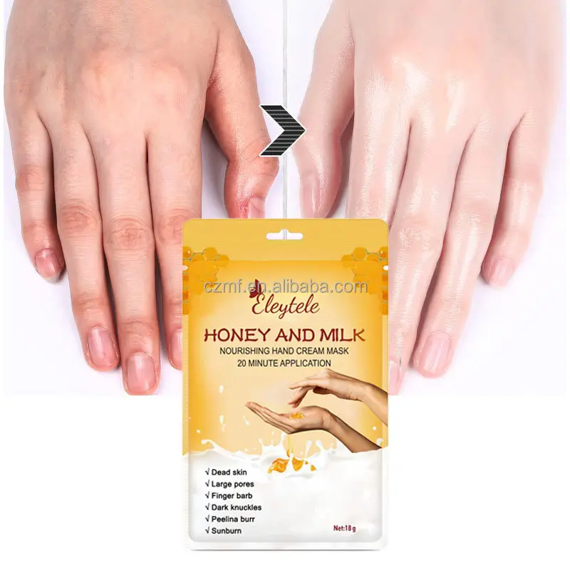 Wholesale Peeling Exfoliating Moisturizing Masks Whitening Hand Spa Skin Care Collagen Honey and Milk Hand Moisturizing Mask